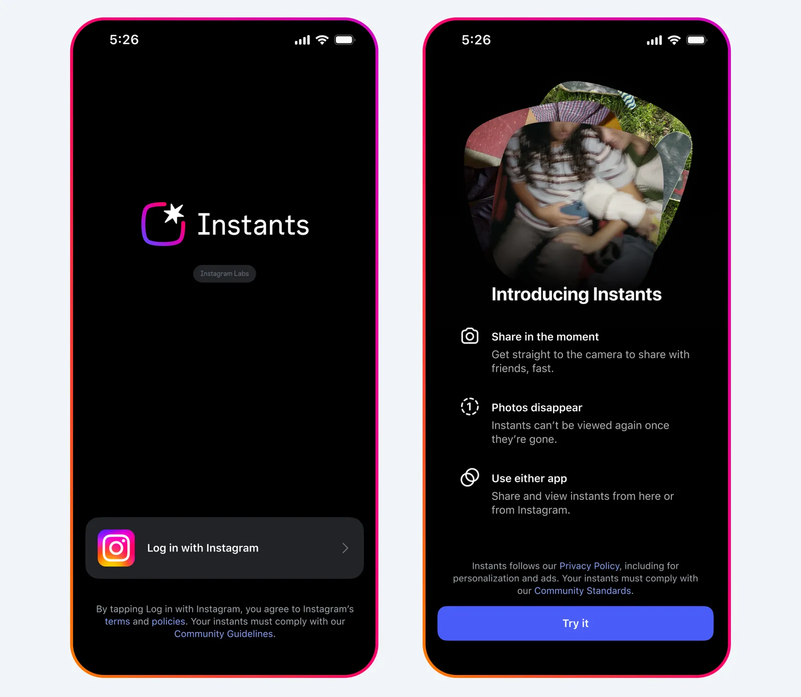 Instagram Launches “Instants” App to Rival Snapchat and BeReal
